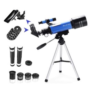 MaxUSee 70 毫米望远镜，带三脚架和寻星镜
