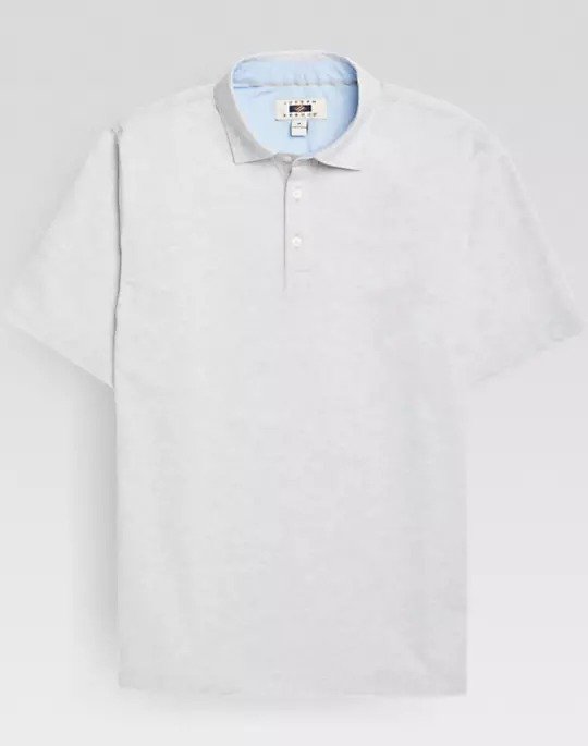 Joseph Abboud Light Gray Pique Polo - Men's Shirts | Men's Wearhouse