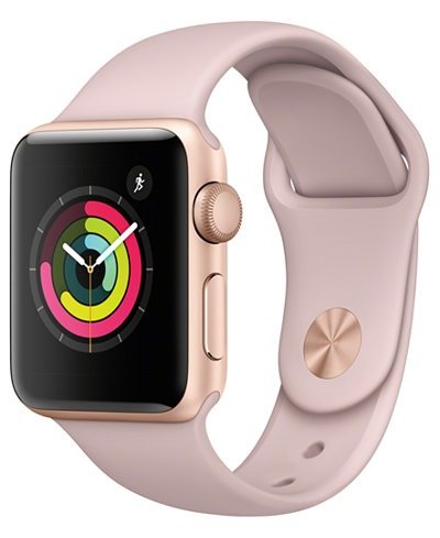 Series 3 (GPS), 38mm Gold Aluminum Case with Pink Sand Sport Band