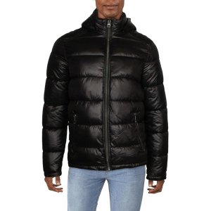 GUESS Men's Puffer Jacket With Removable Hood