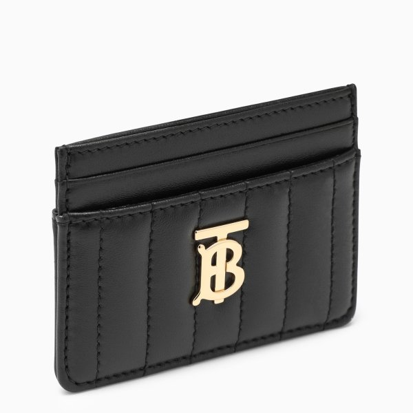 Black/gold Lola card case in leather | TheDoubleF