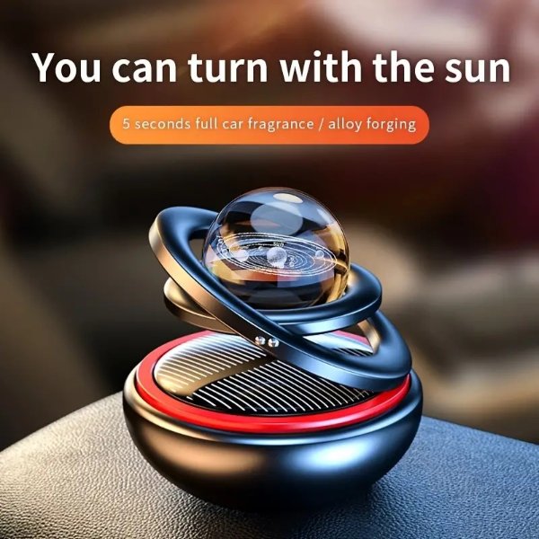 Rotating Solar Powered Car Aromatherapy Car Solid Perfume Air Freshener Air Purifier Car Interior Decoration Accessories | Shop Now For Limited-time Deals | Temu