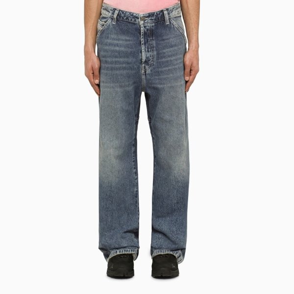 Blue five-pocket jeans