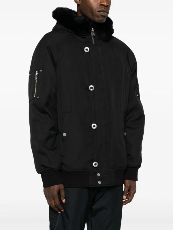 shearling-hoodie padded jacket