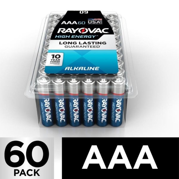 High Energy Alkaline AAA Batteries (60-Pack)