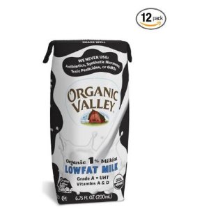 Organic Valley 1% Plain Lowfat Milk, 6.75 Ounce (Pack of 12)