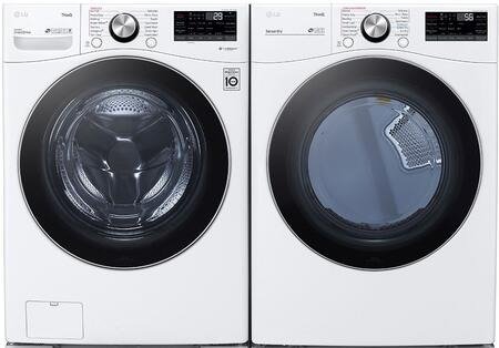 White Smart Side By Side Front Load Laundry Pair