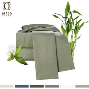 100% Bamboo Cotton 4 Piece Deep Pocket Bed Sheet Set - 100% Organic!