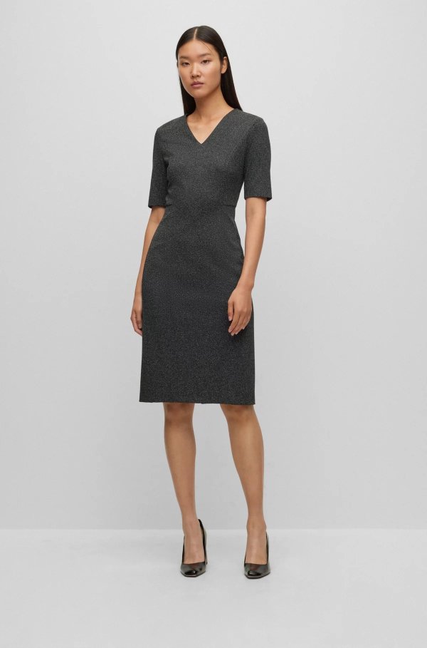 Extra-slim-fit dress with woven structure