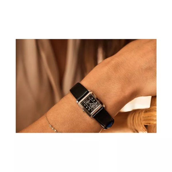 Eco-Drive Women's Bianca Black Leather Strap Watch 28mm