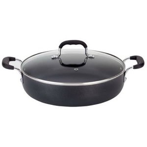 T-fal B36282 Nonstick Deep Covered Everyday Pan with Silicone Loop Handles Cookware, 12-Inch, Black