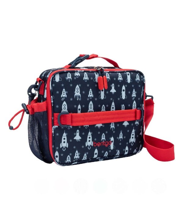 Black & Red Rocket Ship Lunch Tote
