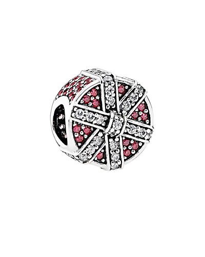 Silver & Red CZ Shimmering Gift Charm