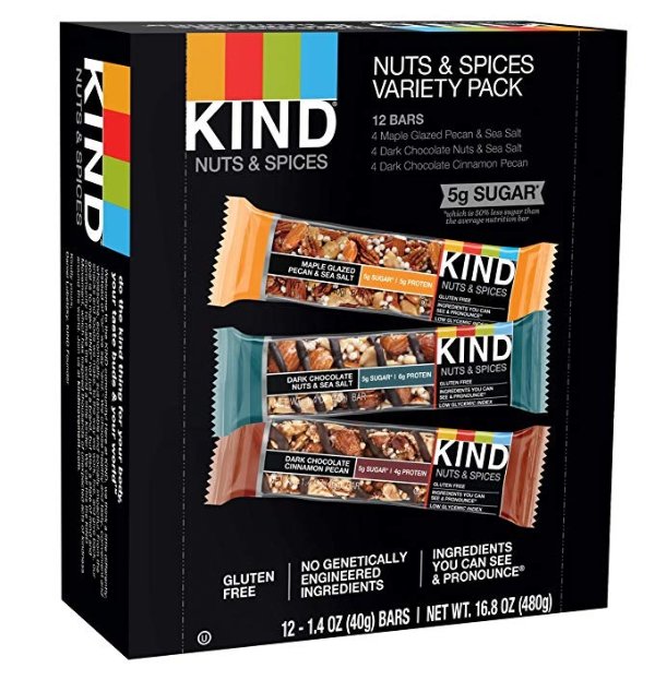 Bars, Nuts and Spices Variety Pack, Gluten Free, 1.4oz
