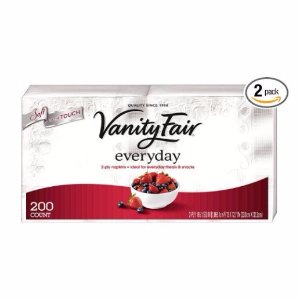 Vanity Fair Napkins Everyday, Family Pack, 400 ct (Pack of 2- 200 ct)