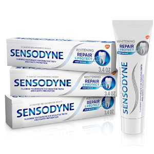 SensodyneRepair & Protect Teeth Whitening Sensitive Toothpaste, Cavity Prevention and Sensitive Teeth Treatment - 3.4 Ounces (Pack of 3)