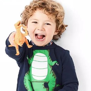 新春独家：Carter's官网 春季新品童装促销 收可爱恐龙、独角兽、亮片元素春装