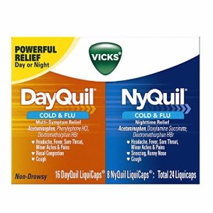 Vicks DayQuil/NyQuil Cough Cold and Flu Relief Convenience Pack, 24 LiquiCaps