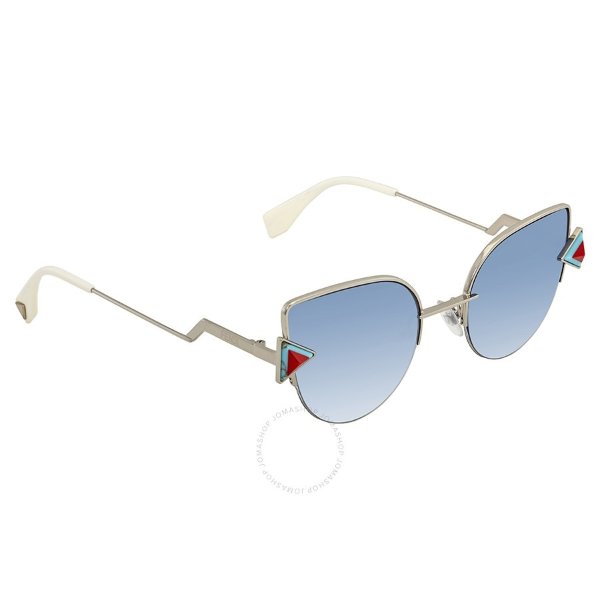 Rainbow Blue, Light Blue and Transparent Gradient Cat Eye Sunglasses FF 0242/S SCB/NE