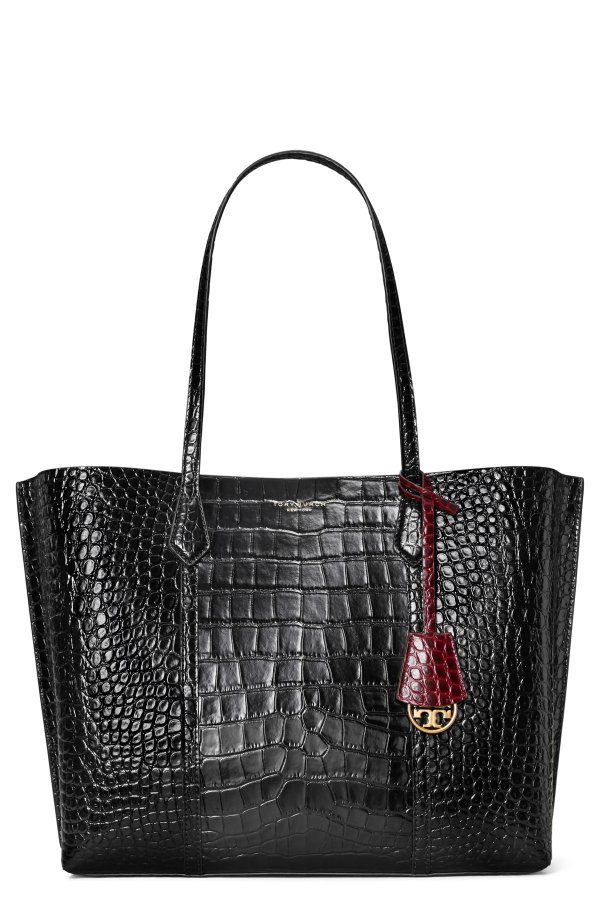Perry Croc Embossed Leather Tote