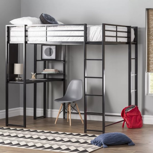 Cato Loft Bed with Bookcase by Mack & Milo