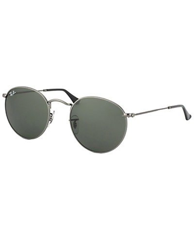 Unisex Round Metal 50mm Sunglasses