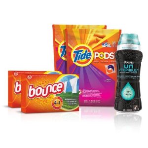 Tide Amazing Laundry Bundle (68 Loads): Tide PODS, Bounce Sheets and Downy Unstopables