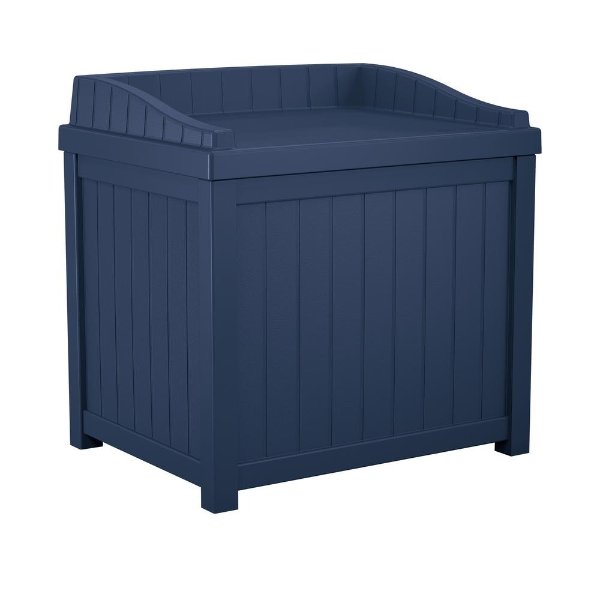 Suncast 22 Gal. Navy Blue Small Storage Seat Deck Box-SS1000ND - The Home Depot