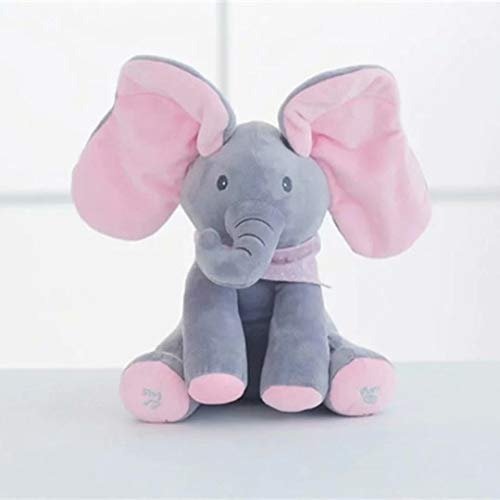qiaoniuniu Electronic Pet, Plush Toy for Toddlers, Peek-a-Boo Elephant, Musical Baby Toys, Animal Doll Plush Stuffed Toys, Gift for Boys Girls Birthday Holiday