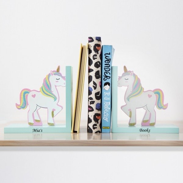 Personalized Unicorn Bookends