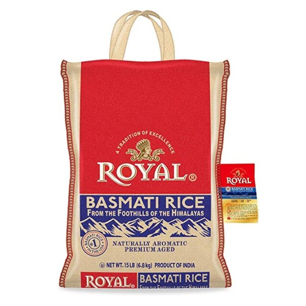 Royal Basmati Rice, 15-Pound Bag, White