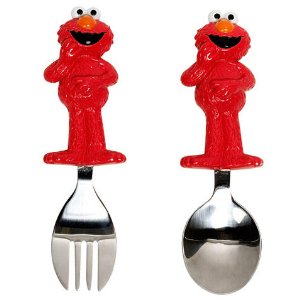 in Sesame Street Toddler Fork and Spoon, Elmo