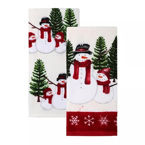 ® Yuletide Snowman Family Kitchen Towel 2-pk.