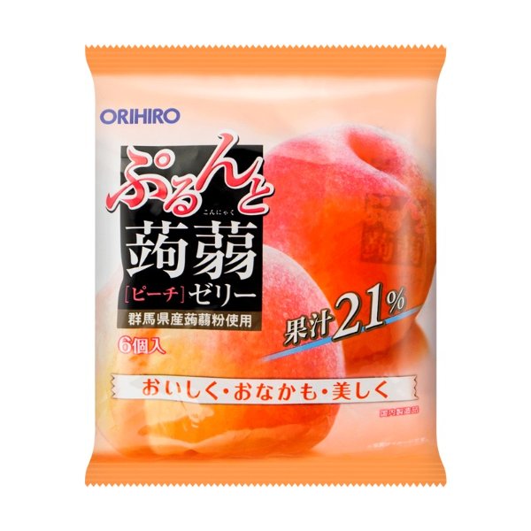 ORIHIRO 低卡高纤蒟蒻果冻 桃子味 6枚入 120g