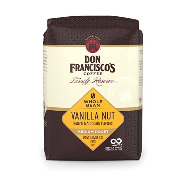 Don Francisco's Vanilla Nut Flavored Whole Bean Coffee (28 oz Bag)