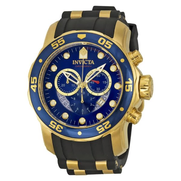 Pro Diver Chronograph Blue Dial Black Rubber Men's Watch 6983
