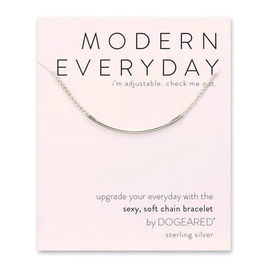 modern everyday tube bracelet, sterling silver