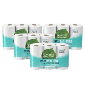 Seventh Generation Toilet Paper, Bath Tissue, 100% Recycled Paper, 12 rolls (Pack of 4)