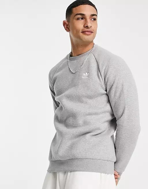 essentials sweatshirt with small logo in grey