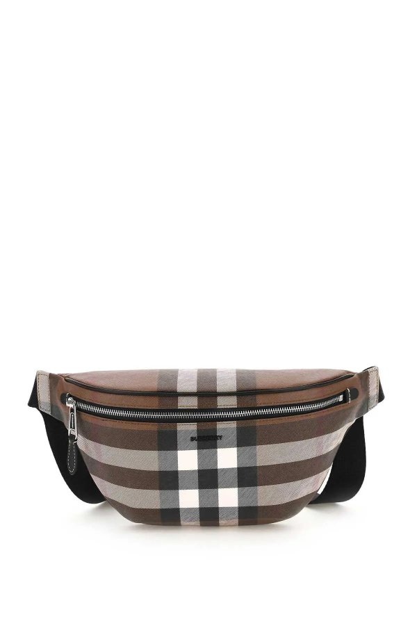 Check coated canvas belt bag Burberry