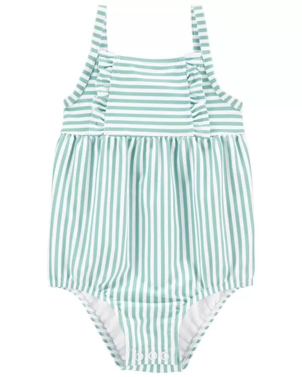 Striped 1-Piece Swimsuit