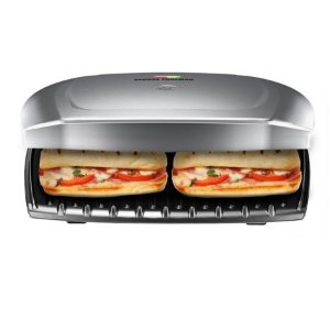 George Foreman 9-Serving Classic Plate Electric Indoor Grill and Panini Press, Platinum, GR2144P