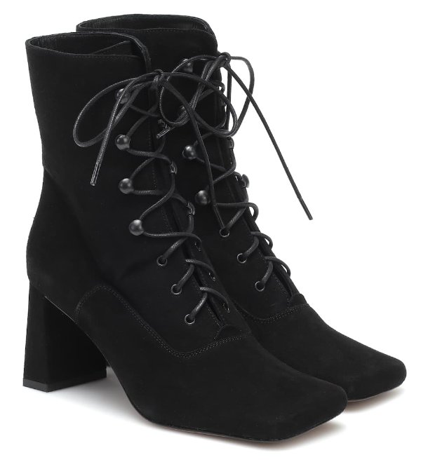 Claude lace-up suede ankle boots