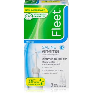 Fleet Laxative Saline Enema for Adult Constipation, 4.5 fl oz, 2 Bottles
