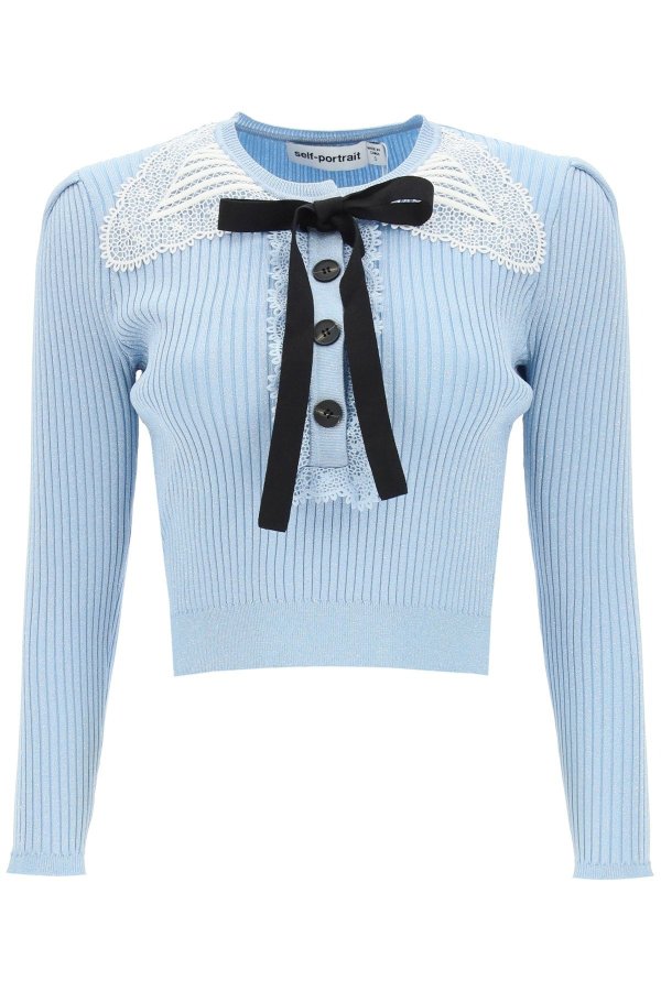 lurex knit jumper with bow