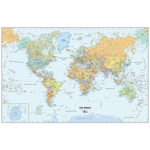 Brewster Wall Pops WPE99074 Peel & Stick World Dry-Erase Map with Marker