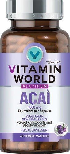 Acai 4000 Mg 60 Capsules | Acai Berry Phytonutrient Supplements | Vitamin World