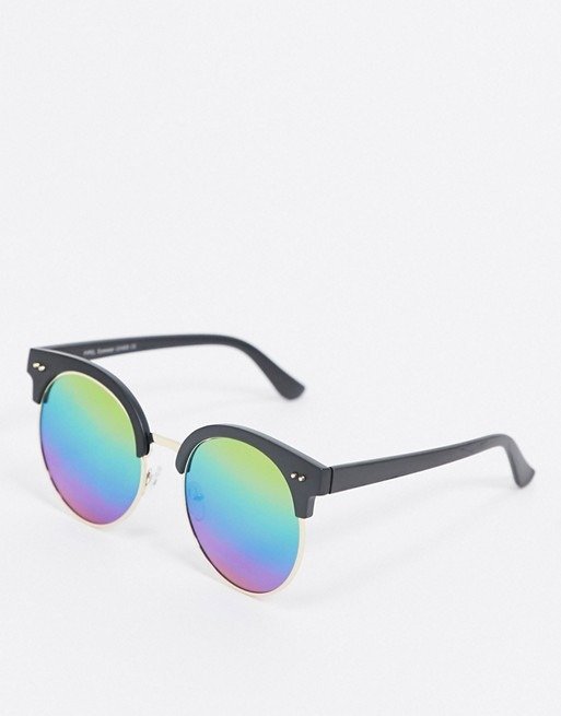 half frame sunglasses in black 