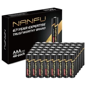 NANFU High Performance AAA Alkaline Batteries 48 Count