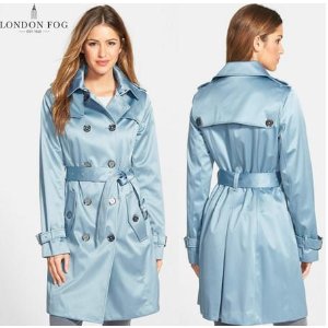 London Fog Heritage Women's Double Breasted Satin Trench Coat